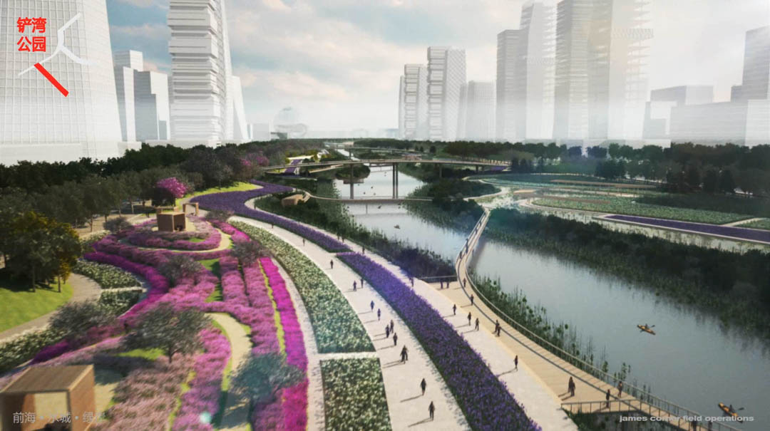 Shenzhen Qianhai Field Operations Guangdong Province Waterfront Park China playhou.se playhouse animation Richie Gelles Richard Gelles landscape architecture 3D rendering realistic flythrough multimedia animation